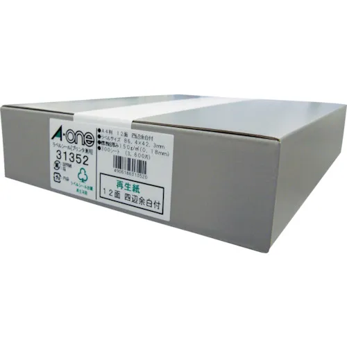 3M A ONE标签贴纸（用于打印机）再生纸12侧，各个方面边缘有边缘