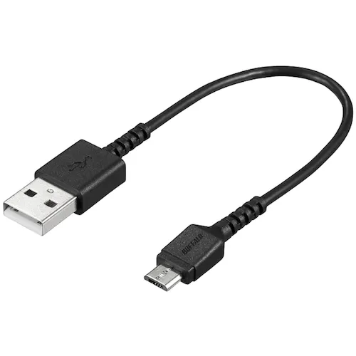 Buffalo USB 2.0电缆（A型至Microb）Slim 0.1m黑色