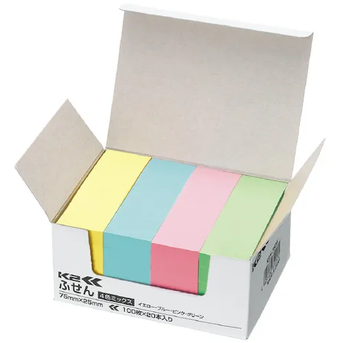kokuyo粘性粘性<k2> 75 x 25 4颜色20书K2 MAE-7525