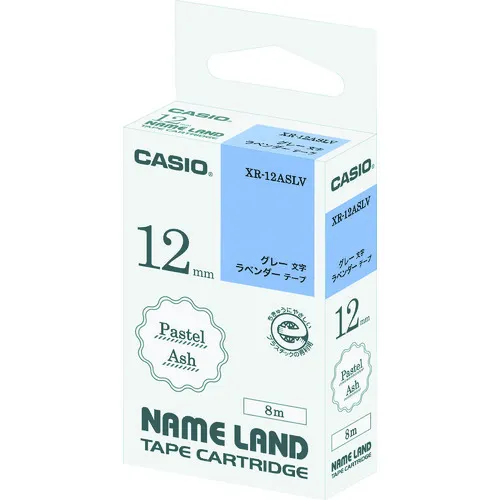 Casio Nameland Ash Tape，薰衣草和12mm灰色字母