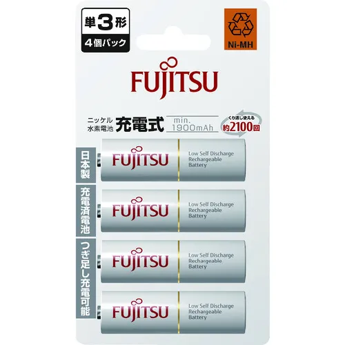 Fujitsu Nickel-H2可充电电池，AAA（4件）