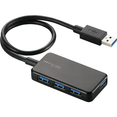 Elecom 4-port USB 3.0枢纽公共汽车电动平板电脑黑色