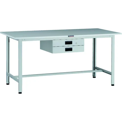 Trusco轻载工作台（200kg）AO类型1500x750xH740薄2层抽屉白色