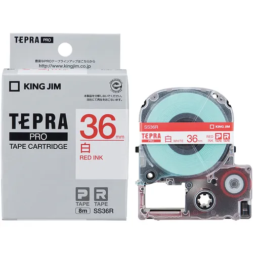 国王吉姆[funine]“ tepra”专业录像带36mm白色标签/红色字母长度8m
