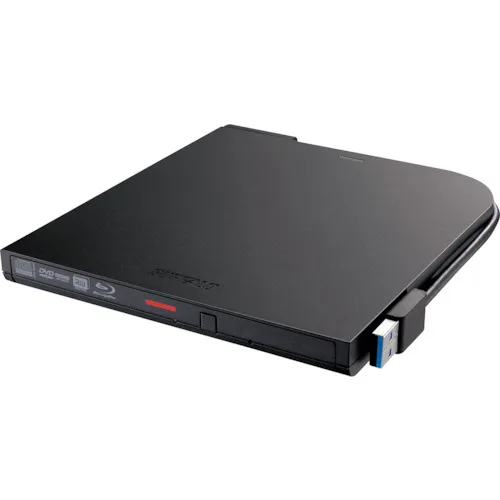 Buffalo USB 3.2（Gen1）兼容便携式BD驱动器与附加黑色的写作软件