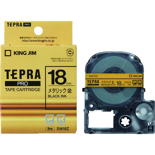 国王吉姆[fure]“ tepra”专业胶带金属胶带，金/黑色字母