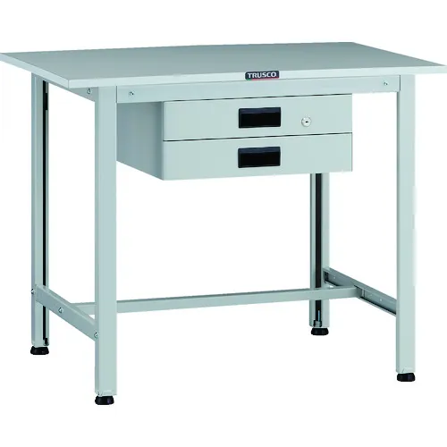 Trusco轻载工作台（200kg）AO类型900x600xH740薄2层抽屉白色