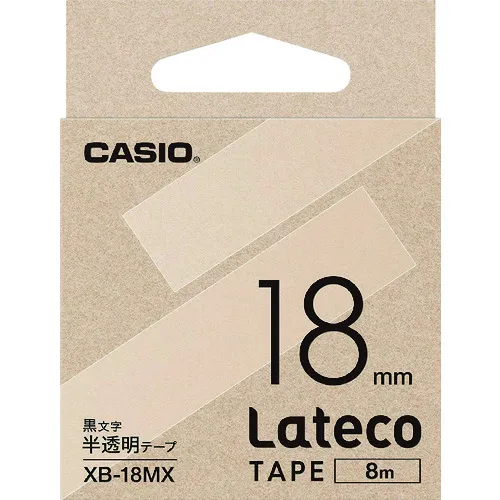 Casio LaTeco特别灌注胶带18mm，半透明的黑色字母