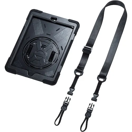 Sanwa iPad 10.2英寸防震外壳（带手柄，支架和肩带）