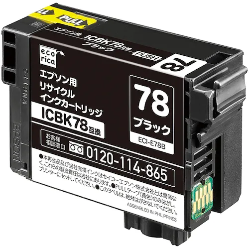 Ecorica ICBK78兼容的再生墨盒黑色