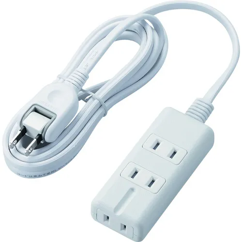 Elecom磁铁龙头3个插座（1 in 3 pin）2m白色