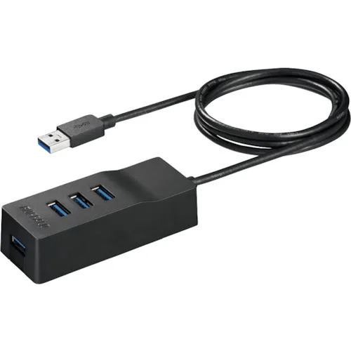 布法罗USB 3.0顶部插入物4端口自动枢纽黑色