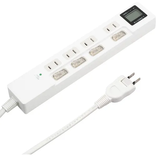 [停产]带有瓦特仪表4个插座的exheart Switch Tap 2m