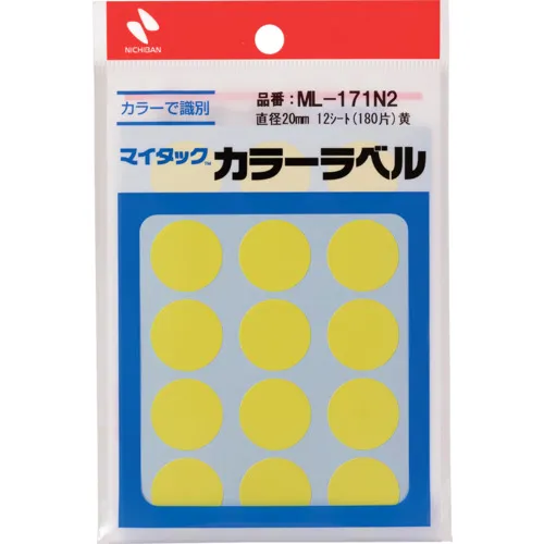 尼希班我的大头钉标签（颜色标签）ML-171N2黄色圆形20mm