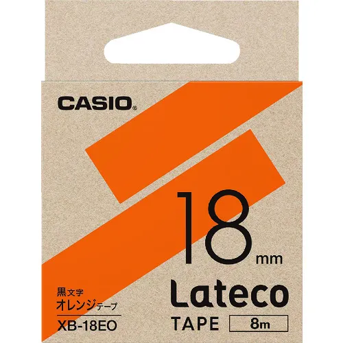 casio lateco特殊补充胶带18mm橙色胶带与黑色文字