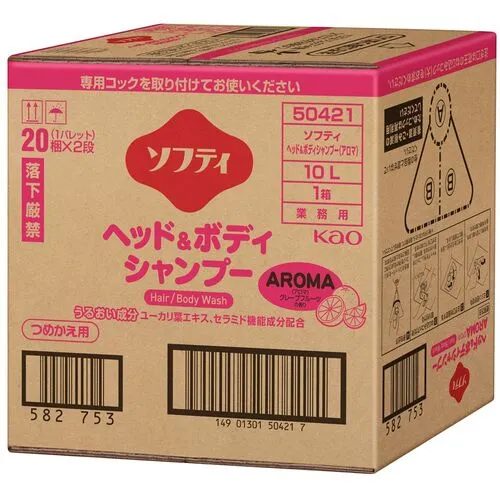 KAO商业软式头部和身体洗发香气10L