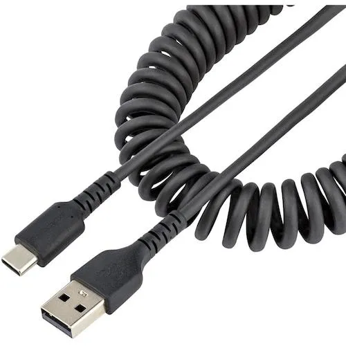 startech USB电缆/AC/1M/USB 2.0/盘绕/高耐用性Aramid/bk