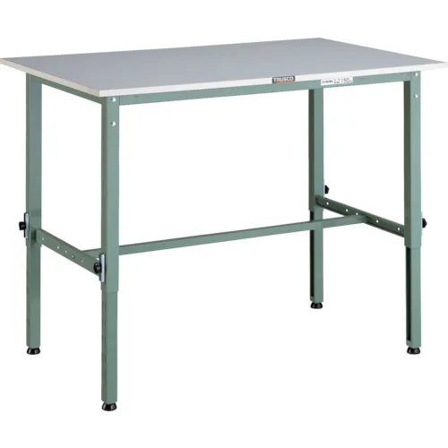 Trusco轻巧的工作表高度可调（150kg）AEM类型900x600xh650-950基本类型绿色