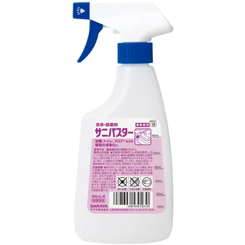 Saraya清洁和消毒Sani Pastar 500ml Refill Spray瓶泡沫类型