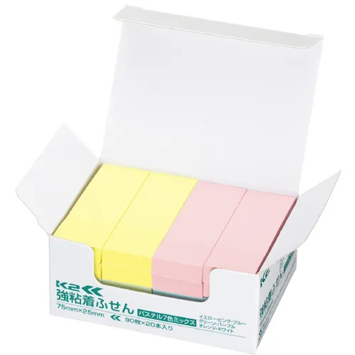 Kokuyo强胶粘贴纸K2 75 x 25 20柔和混合色K2 MAE KP7525x20