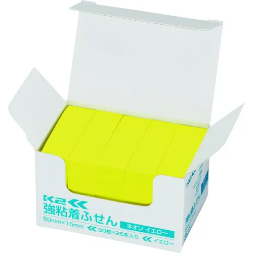 Kokuyo强粘合粘性贴纸K2 50 x 15霓虹灯25 k2 Mae KN5015YX25
