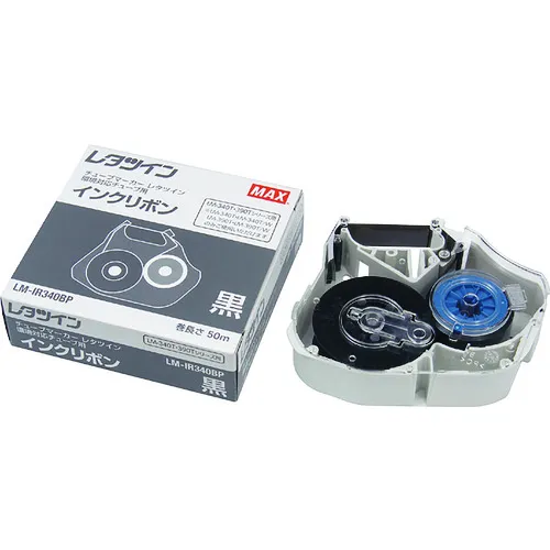 Max Letta Twin LM-390/340系列黑色墨水色带，用于热收缩管LM-IR340BP 32M卷