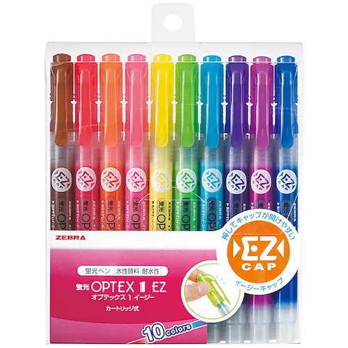 [停产]斑马荧光笔pen荧光optex 1-ez 10颜色集