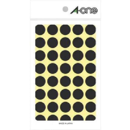 3M A-ONE（TM）颜色标签圆形15mmφ黑色（14张）