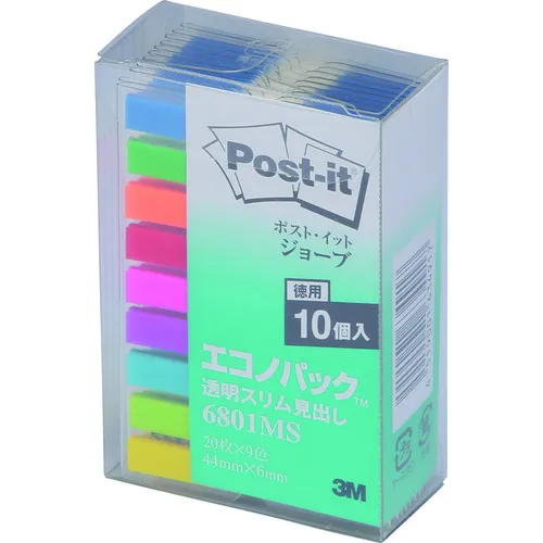 3m post-it jove透明纤细的标题Econop Pack 44x6mm