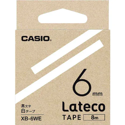 casio lateco特殊灌注胶带6mm白色胶带与黑色文字