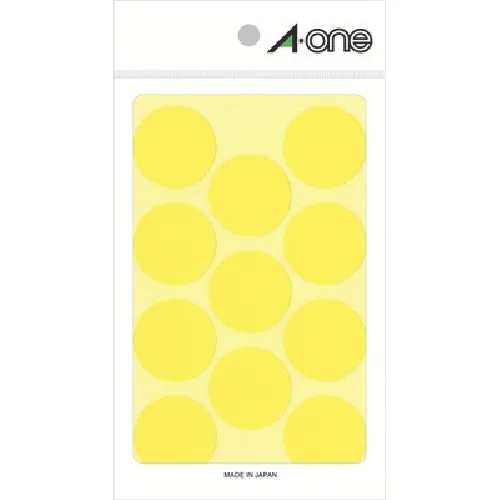 3M A-ONE（TM）颜色标签圆形30mmφ黄色（14张）