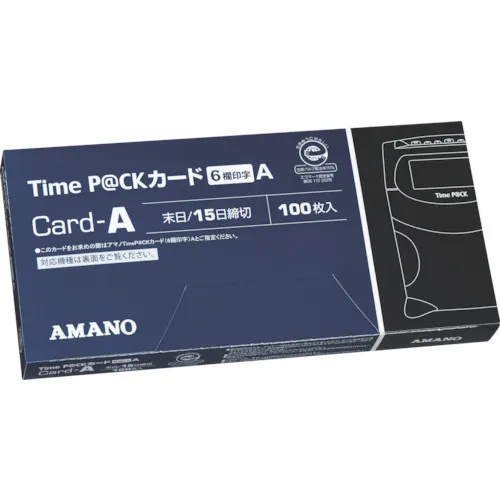 Amano Time Pack（6列打印）卡A（包括100张纸）
