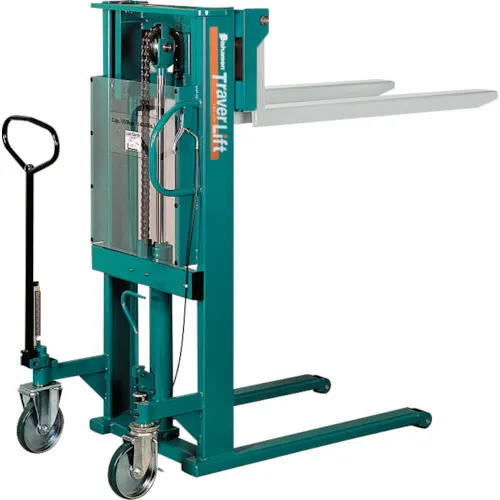Bishamon Fork升降机Traver Lift（手动液压型），具有快速转发装置均匀载荷650公斤叉尺寸1200毫米1500毫米