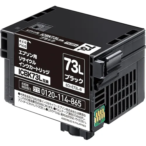 Ecorica ICBK73L兼容的再生墨盒黑色
