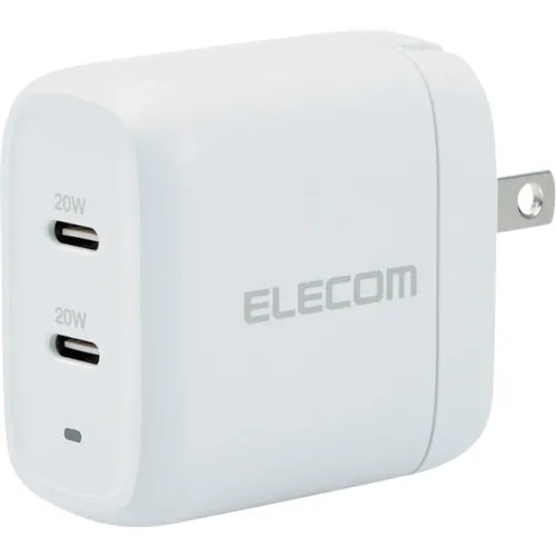 Elecom AC充电器USB充电器USB PD兼容总计40W USB-C2港口白色
