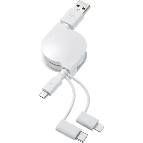 Sanwa Lightning Type-C Microb Winding USB 3in 1电缆0.8M