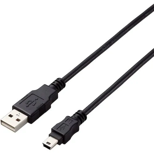 Elecom USB 2.0电缆A Minib类型固定规格0.5m黑色
