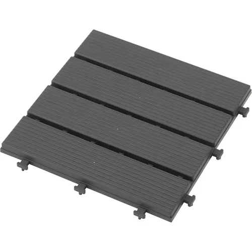 Takasho甲板和瓷砖供应只是放置塑料甲板木纹深灰色30 x 30厘米