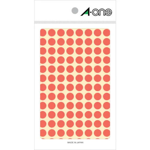 [停产] 3M A-A-ONE特殊标签圆形9mmφ荧光红色