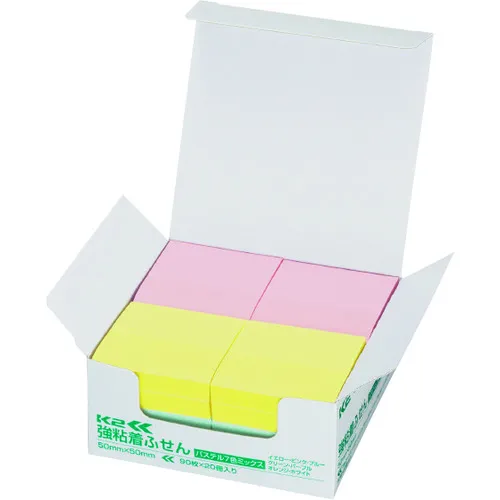 Kokuyo强胶粘纸贴纸K2 50 x 50 20柔和混合颜色K2 MAE KP5050x20