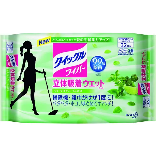 Kao Quickle雨刮器3D吸附湿床32柑橘草药