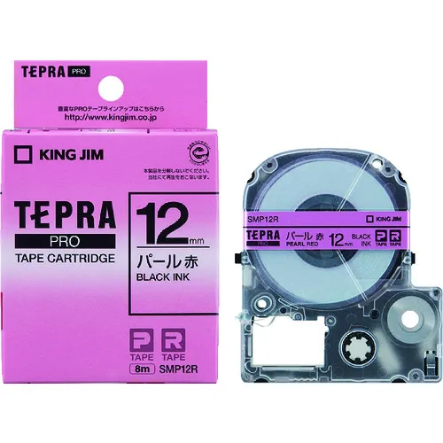 吉姆国王[funine]“ tepra” pro胶带珍珠彩色胶带红色/黑色文字