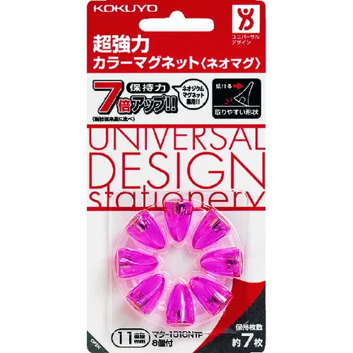 Kokuyo超强磁铁Neo Magpin型透明粉红色8件Mac-1010tp