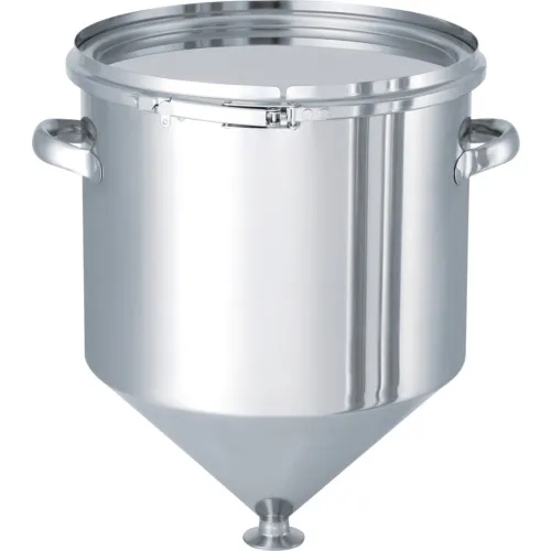 单纯不锈钢罐料斗型带型气密容器15L