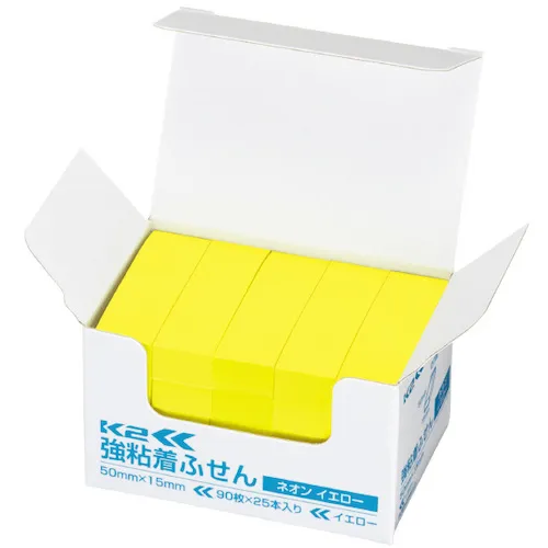 Kokuyo强粘合粘性贴纸K2 50 x 15霓虹灯25 k2 Mae KN5015YX25