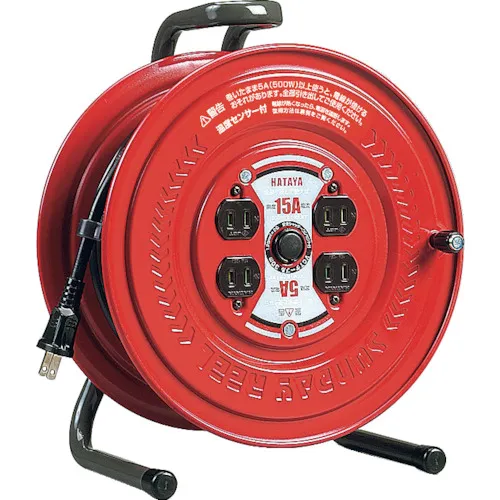 hataya线卷轴周日卷轴单相100V 1.25平方英尺20m，带温度传感器