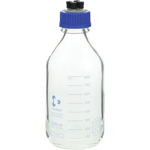 Sibata HPLC螺旋孔瓶带4端口盖1000ml 2包