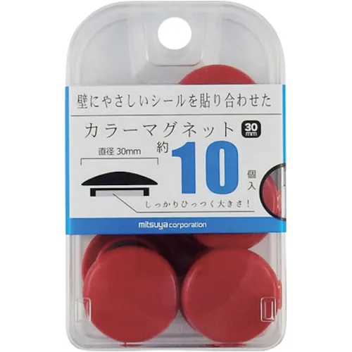 Mitsuya彩色磁铁30mm红色10pcs