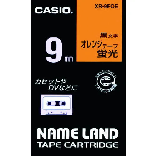 Casio Nameland荧光橙色带有9mm黑色字母