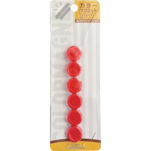 Sankei彩色磁铁20φ红6片